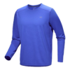 Cormac Crew T-shirt med rund hals och långa ärmar "Blue"