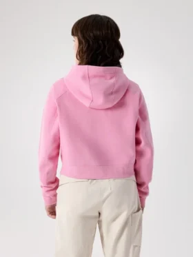 Emblem Fleece Full Zip Crop Huvtröja för damer