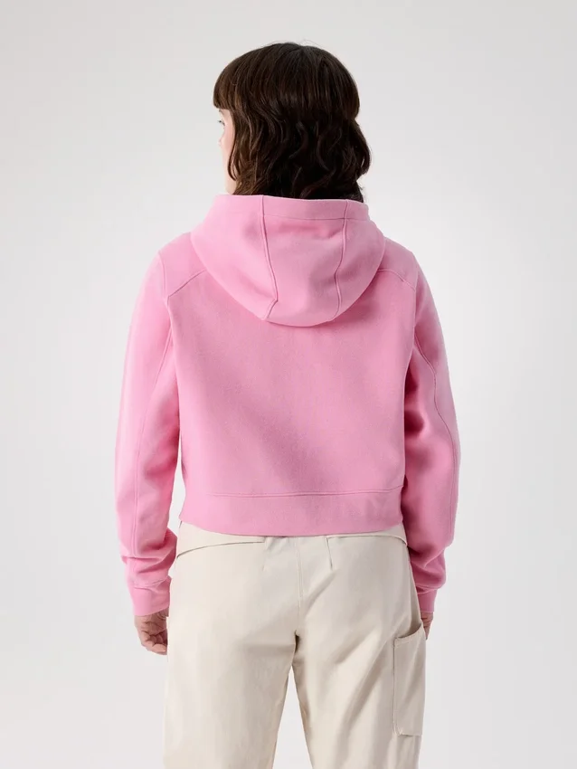 Emblem Fleece Full Zip Crop Huvtröja för damer
