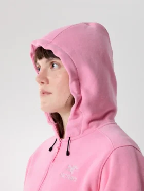 Emblem Fleece Full Zip Crop Huvtröja för damer