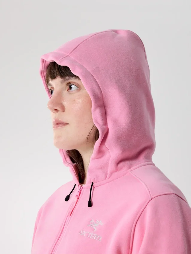 Emblem Fleece Full Zip Crop Huvtröja för damer