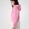 Emblem Fleece Full Zip Crop Huvtröja för damer