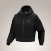 Emblem Fleece Full Zip Crop Huvtröja för damer