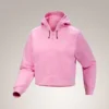Emblem Fleece Full Zip Crop Huvtröja för damer