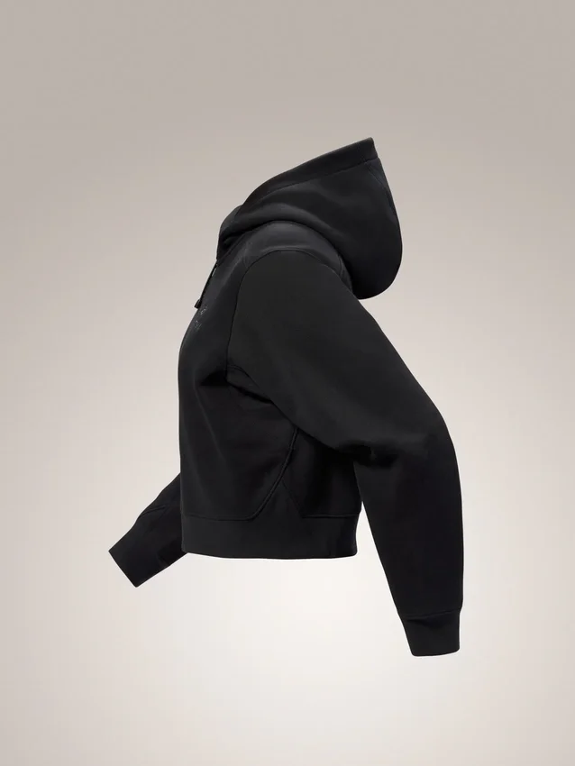 Emblem Fleece Full Zip Crop Huvtröja för damer