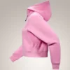 Emblem Fleece Full Zip Crop Huvtröja för damer