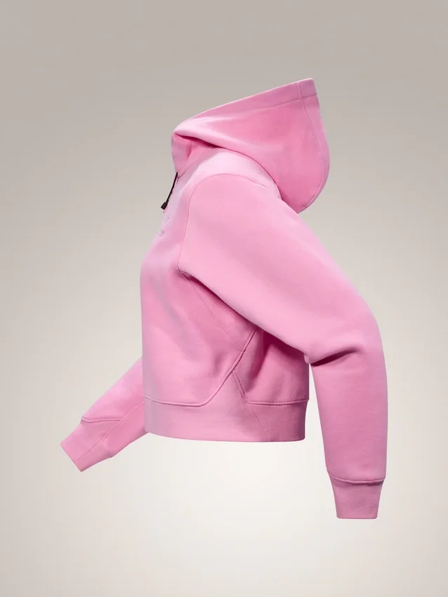 Emblem Fleece Full Zip Crop Huvtröja för damer