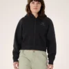 Emblem Fleece Full Zip Crop Huvtröja för damer