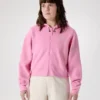 Emblem Fleece Full Zip Crop Huvtröja för damer