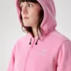 Emblem Fleece Full Zip Crop Huvtröja för damer