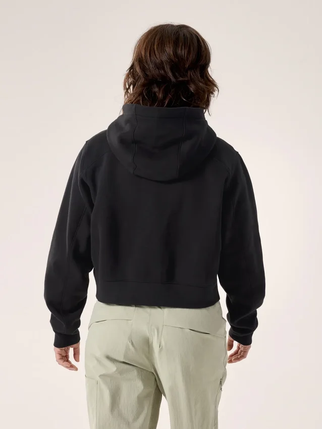 Emblem Fleece Full Zip Crop Huvtröja för damer