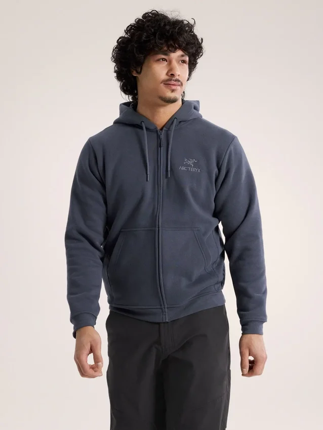 Emblem Fleece Full Zip Huvtröja för män