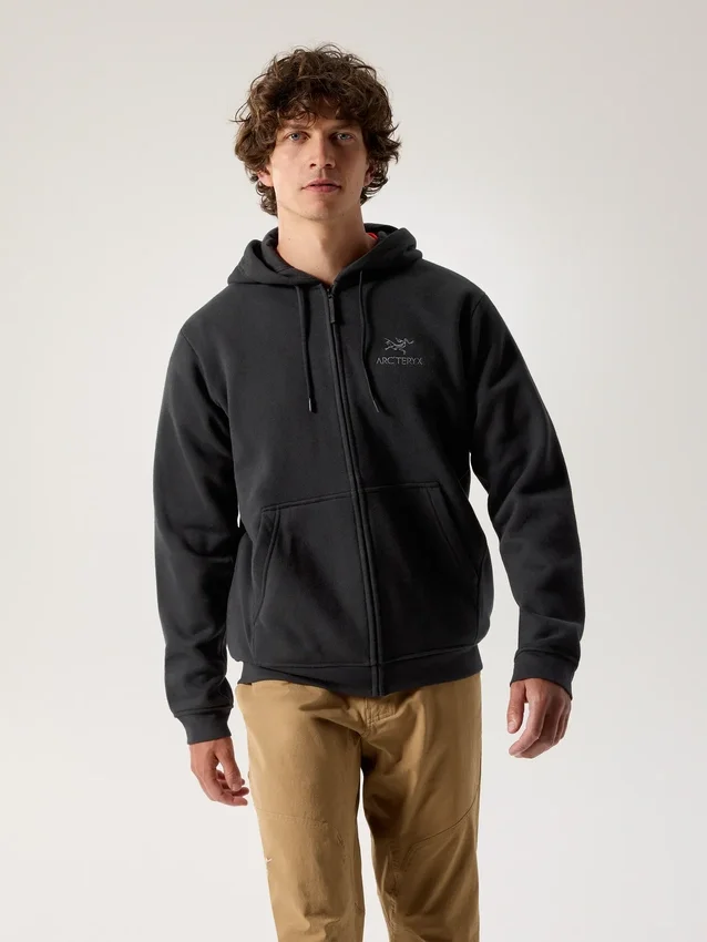 Emblem Fleece Full Zip Huvtröja för män
