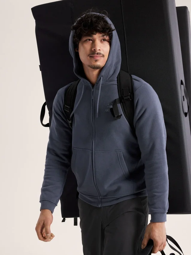 Emblem Fleece Full Zip Huvtröja för män