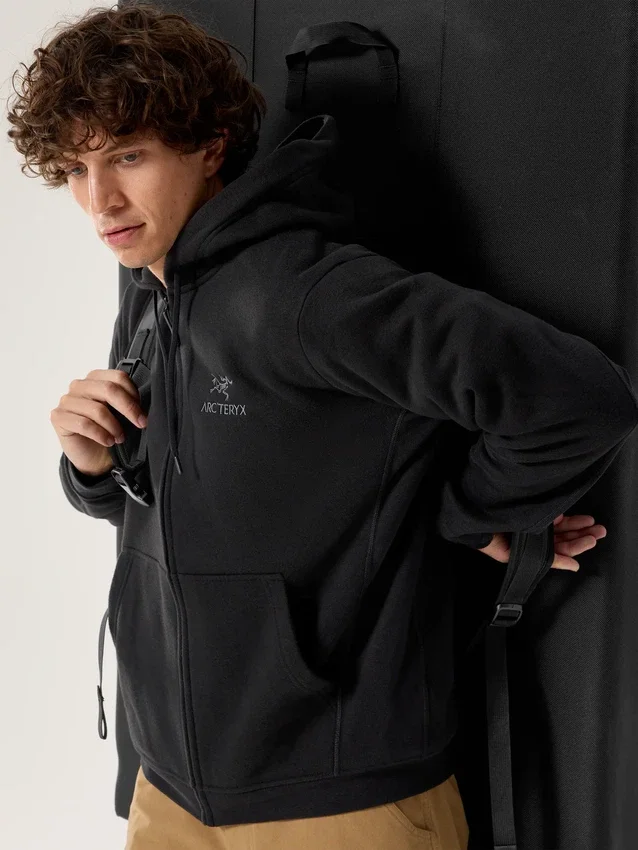 Emblem Fleece Full Zip Huvtröja för män