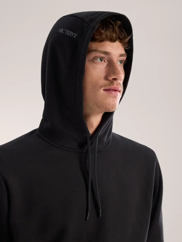 Emblem Fleece Huvtröja för män
