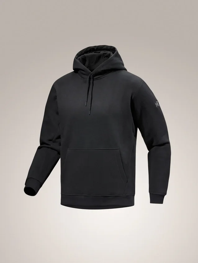 Emblem Fleece Huvtröja för män