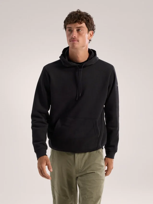 Emblem Fleece Huvtröja för män