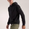 Emblem Fleece Huvtröja för män