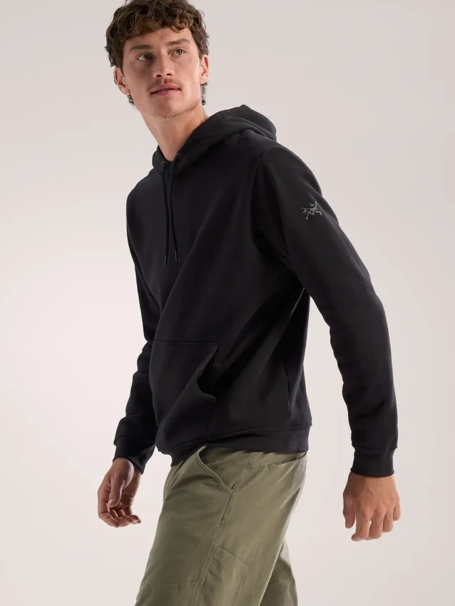 Emblem Fleece Huvtröja för män