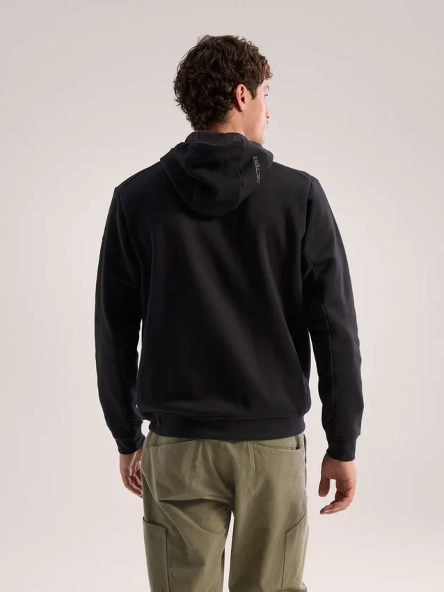 Emblem Fleece Huvtröja för män