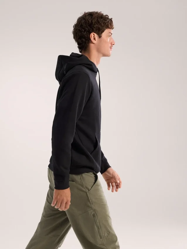 Emblem Fleece Huvtröja för män