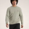Fleece-tröja med Emblem och rund hals för män