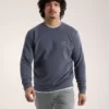 Fleece-tröja med Emblem och rund hals för män