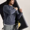 Fleece-tröja med Emblem och rund hals för män