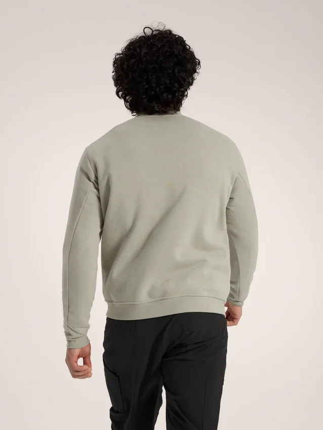 Fleece-tröja med Emblem och rund hals för män