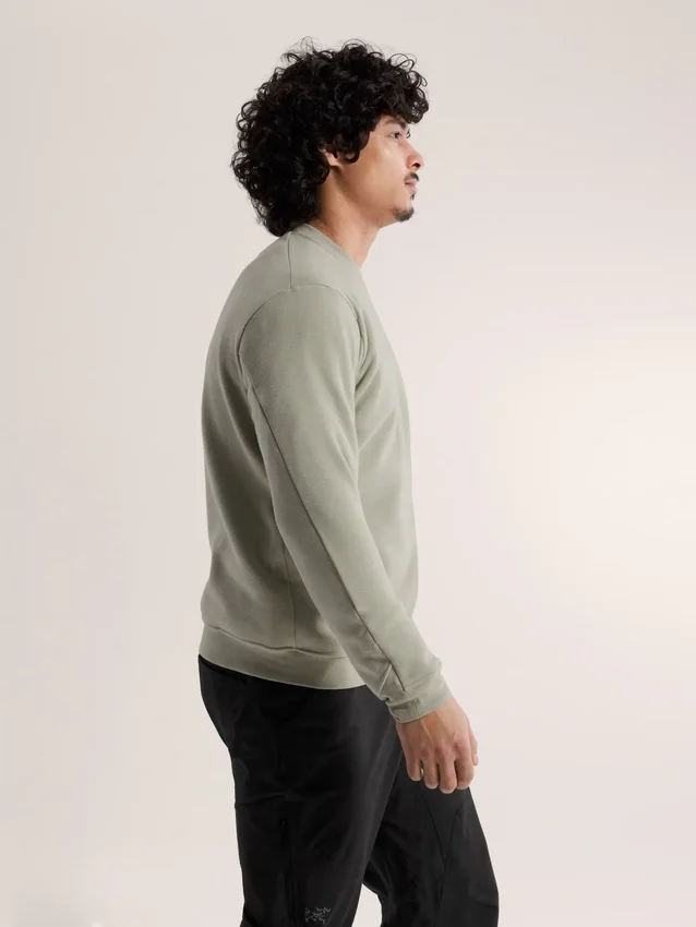 Fleece-tröja med Emblem och rund hals för män