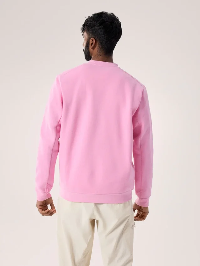 Fleece-tröja med Emblem och rund hals för män