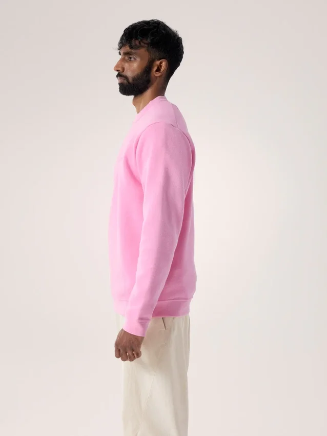 Fleece-tröja med Emblem och rund hals för män