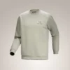 Fleece-tröja med Emblem och rund hals för män