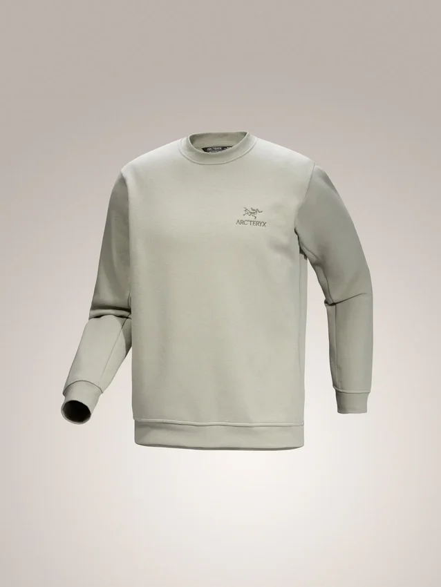 Fleece-tröja med Emblem och rund hals för män