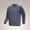 Fleece-tröja med Emblem och rund hals för män