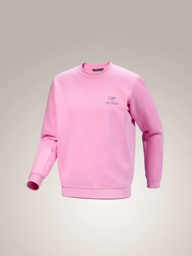 Fleece-tröja med Emblem och rund hals för män