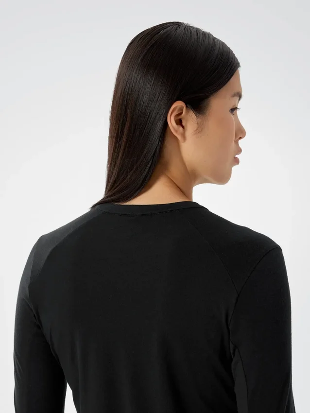 Frame T-shirt med rund hals och långa ärmar för damer