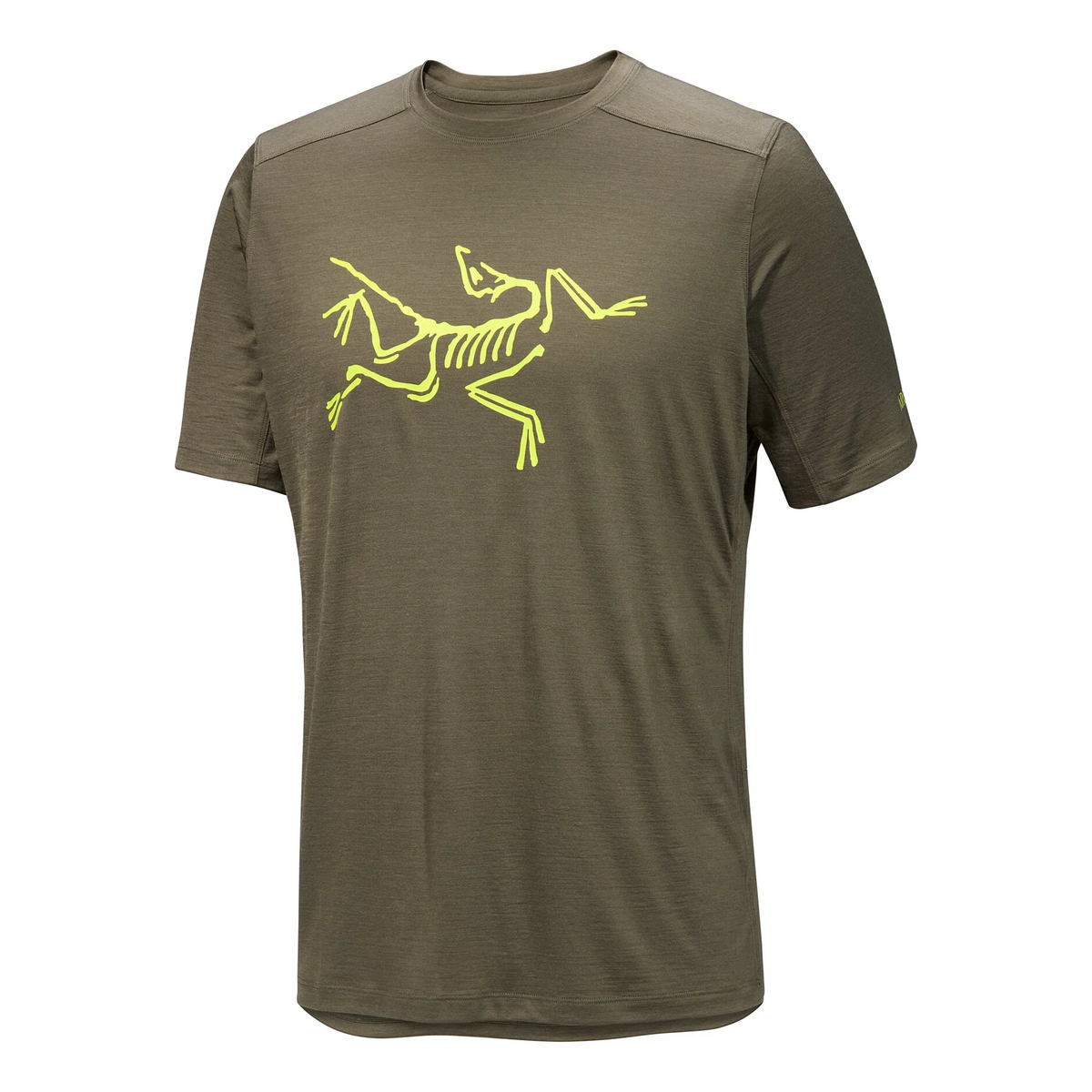 Ionia T-shirt i merinoull med logotyp "Olive Green"