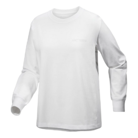 Kragg bomullst-shirt med fågelmotiv, rund hals och långa ärmar "Vit"