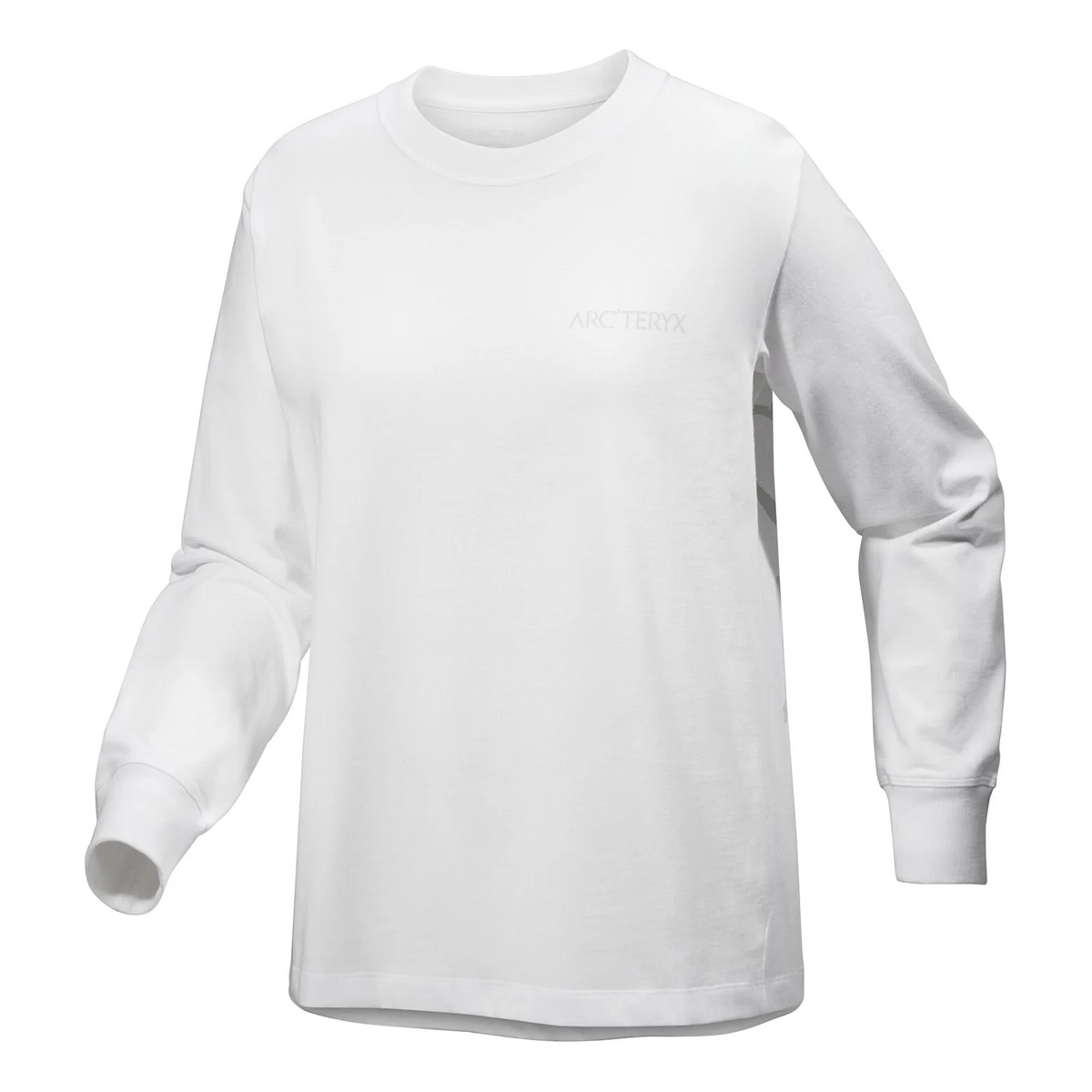 Kragg bomullst-shirt med fågelmotiv, rund hals och långa ärmar "Vit"