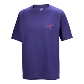 Kragg bomullst-shirt med logotyp "Purple"