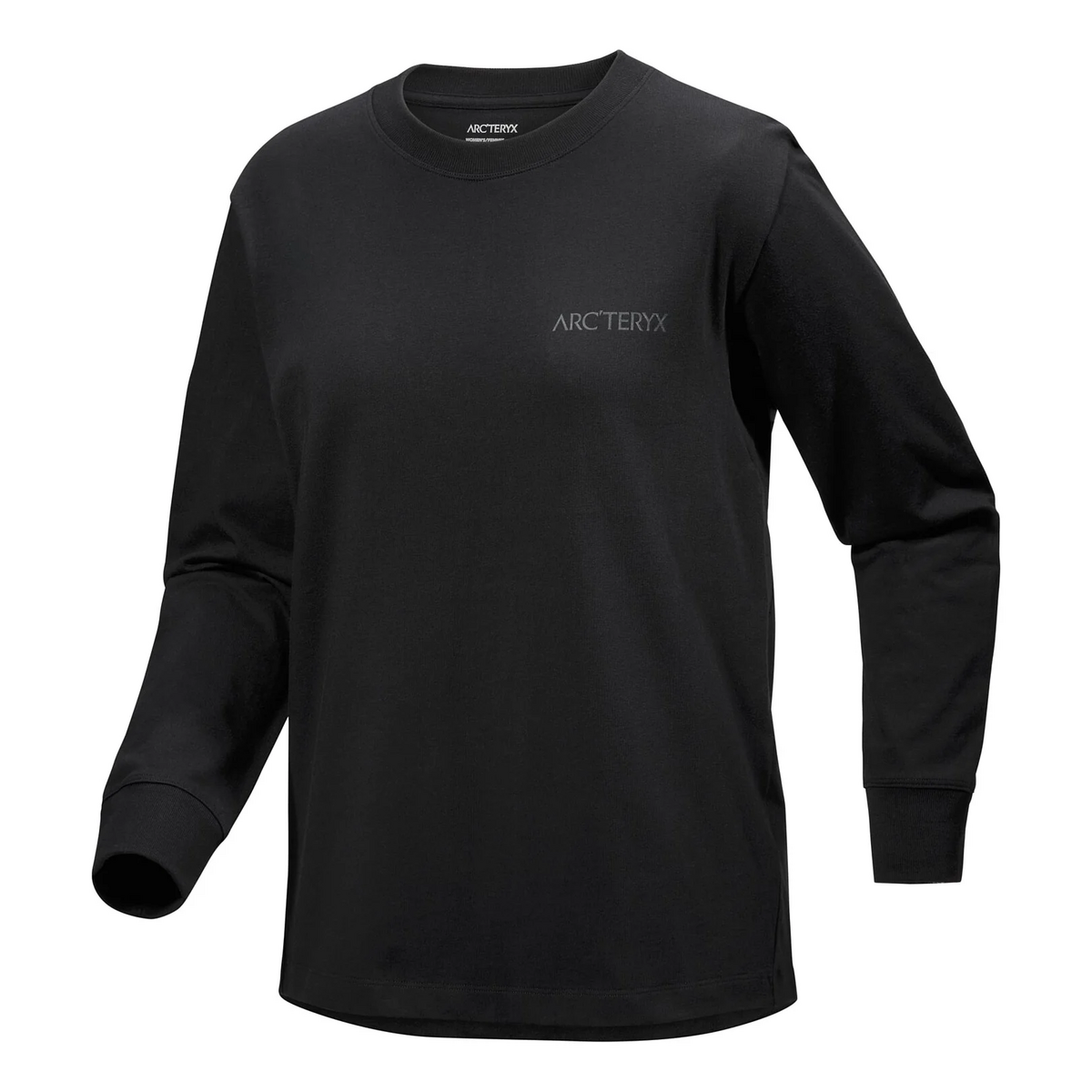 Kragg Cotton Bird långärmad T-shirt med rund hals "Black"