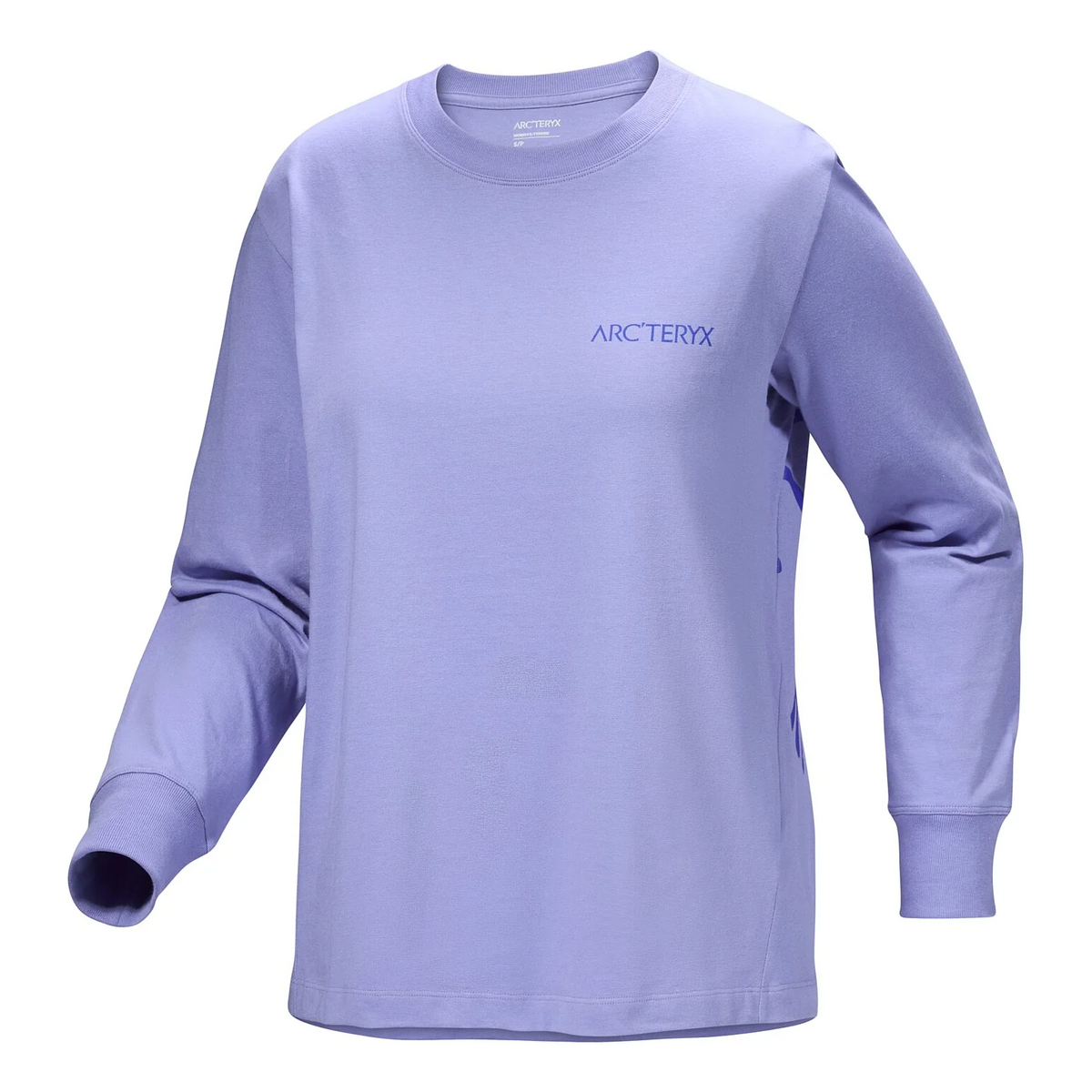 Kragg Cotton Bird långärmad T-shirt med rund hals "Purple"