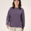 Kragg Cotton Bird T-shirt med rund hals och långa ärmar för damer