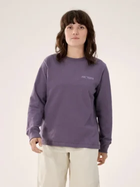 Kragg Cotton Bird T-shirt med rund hals och långa ärmar för damer