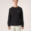 Kragg Cotton Bird T-shirt med rund hals och långa ärmar för damer