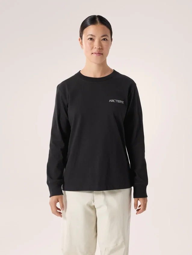 Kragg Cotton Bird T-shirt med rund hals och långa ärmar för damer