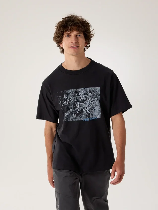 Kragg Cotton Lithographica-skjorta SS för män