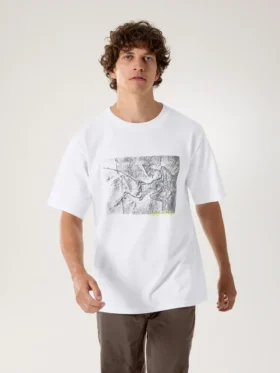 Kragg Cotton Lithographica-skjorta SS för män